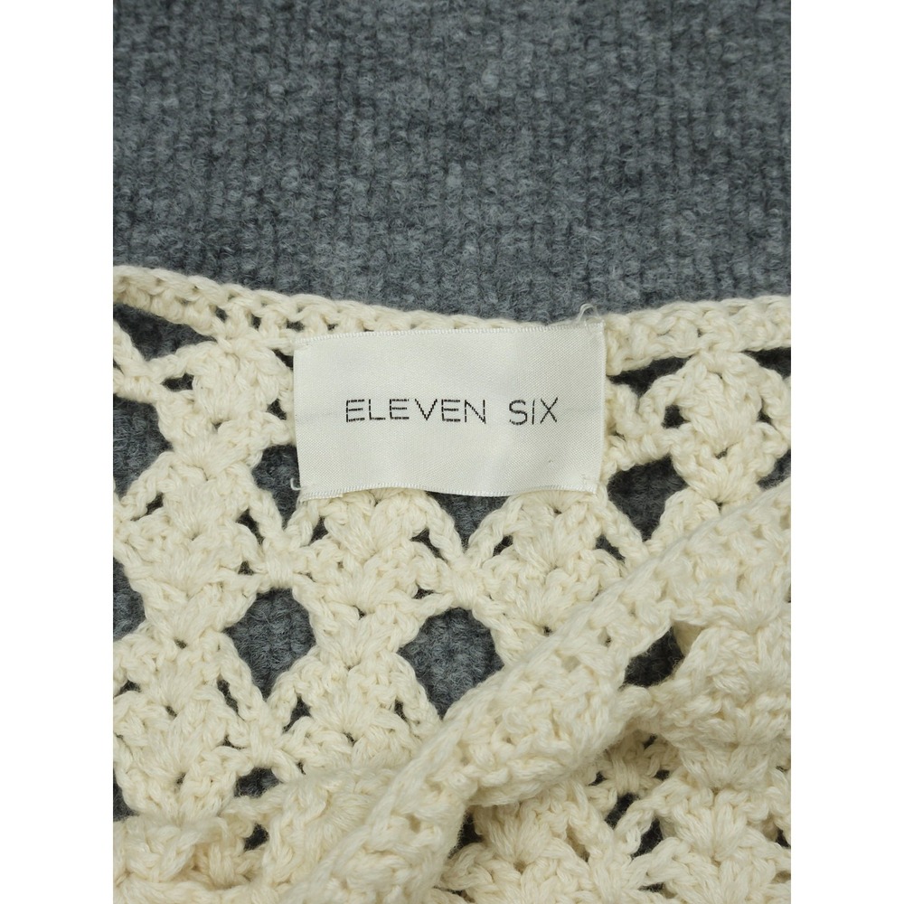 Eleven Six Shaya Crochet Dress Women's XS/S Ivory Cotton Knit Tassels - Picture 4 of 10